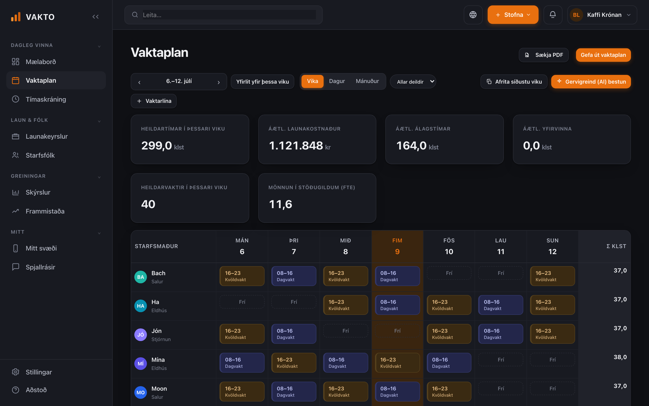 Vaktaplan